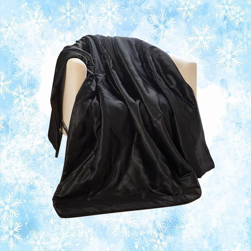Satin Thin Blanket, 1 Count Cool Silky Thin Blanket, Sofa Bed Outdoor Blanket