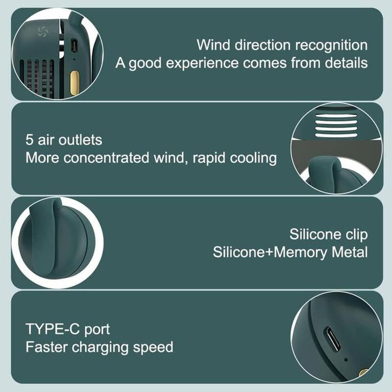 Father'S Day Gifts, Portable Electric Fan, 1 Count 3-Speed Adjustable Suspended Waist-Style Fan, Silent Operation Fan for Outdoor, Home, Office, Portable Fan Mini Fan Handheld Turbo Fan Cooling Fan, Mini Air Cooler Fan, Personal Cooling Fan