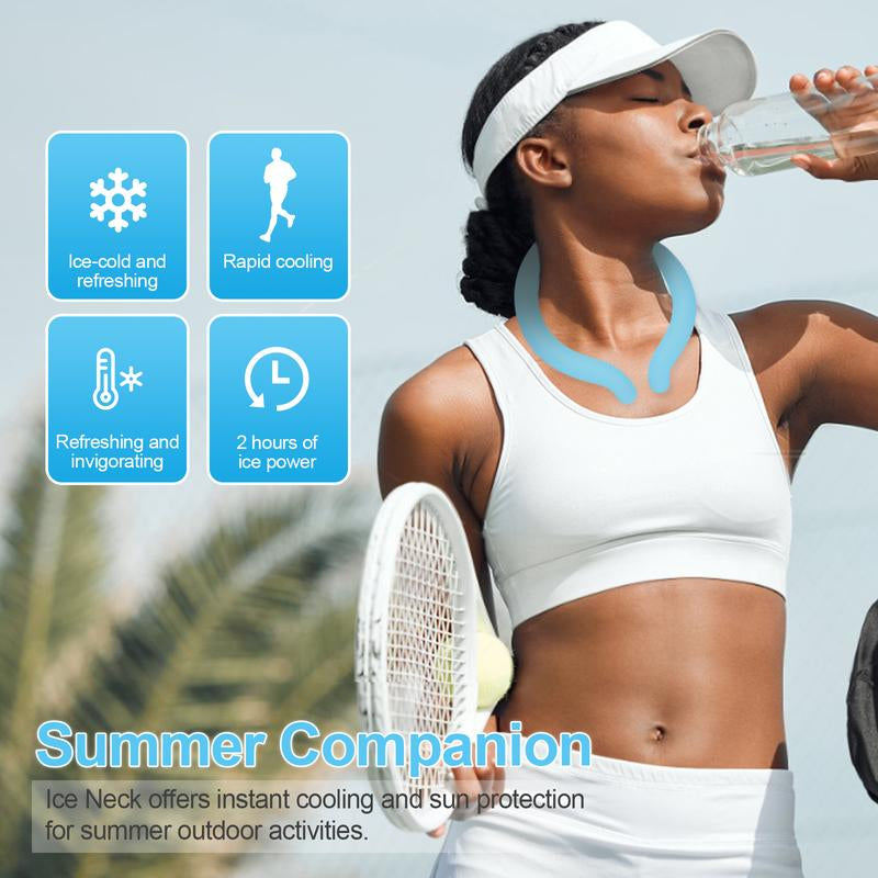Neck Cooling Tube with Insulated Bag, Reusable Ice Ring Cooler Wearable Body Cooling Products, Neck Coolers for Hot Weather
