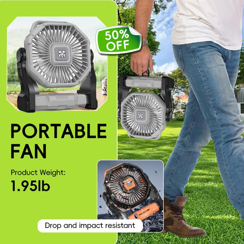 Camping Fan Battery Powered Fan with LED Lantern Light Rechargeable Portable Fan, Tent Swing Fan with 360 Degree Rotating Hook, USB Desktop Fan for Bedroom and Office, Mobile Small Light Fan Outdoor Fan Camping Fan Mini Fan Portable Fan