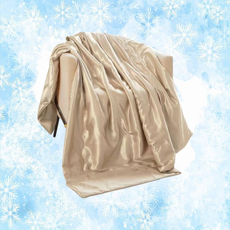 Satin Thin Blanket, 1 Count Cool Silky Thin Blanket, Sofa Bed Outdoor Blanket