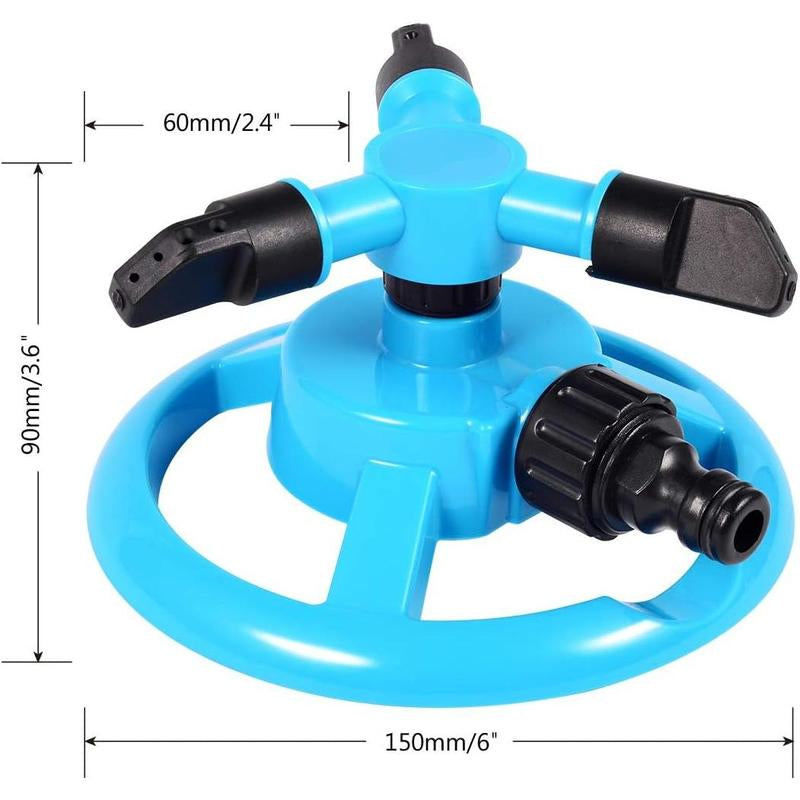 Lawn Sprinkler Automatic Garden Water Sprinklers Lawn Irrigation System Large Area Coverage Rotation 360 Degree Heavy Duty Stainless Steel Hose Expandable with Sprayers Cordless Circles