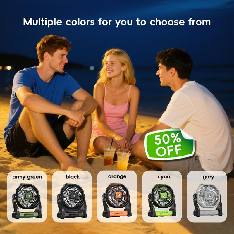 Camping Fan Battery Powered Fan with LED Lantern Light Rechargeable Portable Fan, Tent Swing Fan with 360 Degree Rotating Hook, USB Desktop Fan for Bedroom and Office, Mobile Small Light Fan Outdoor Fan Camping Fan Mini Fan Portable Fan