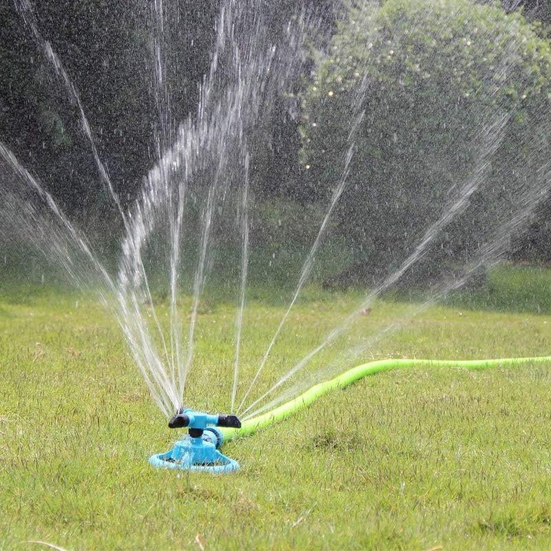 Lawn Sprinkler Automatic Garden Water Sprinklers Lawn Irrigation System Large Area Coverage Rotation 360 Degree Heavy Duty Stainless Steel Hose Expandable with Sprayers Cordless Circles