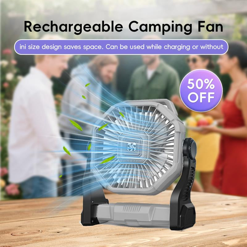 Camping Fan Battery Powered Fan with LED Lantern Light Rechargeable Portable Fan, Tent Swing Fan with 360 Degree Rotating Hook, USB Desktop Fan for Bedroom and Office, Mobile Small Light Fan Outdoor Fan Camping Fan Mini Fan Portable Fan